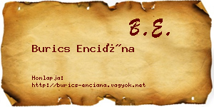 Burics Enciána névjegykártya